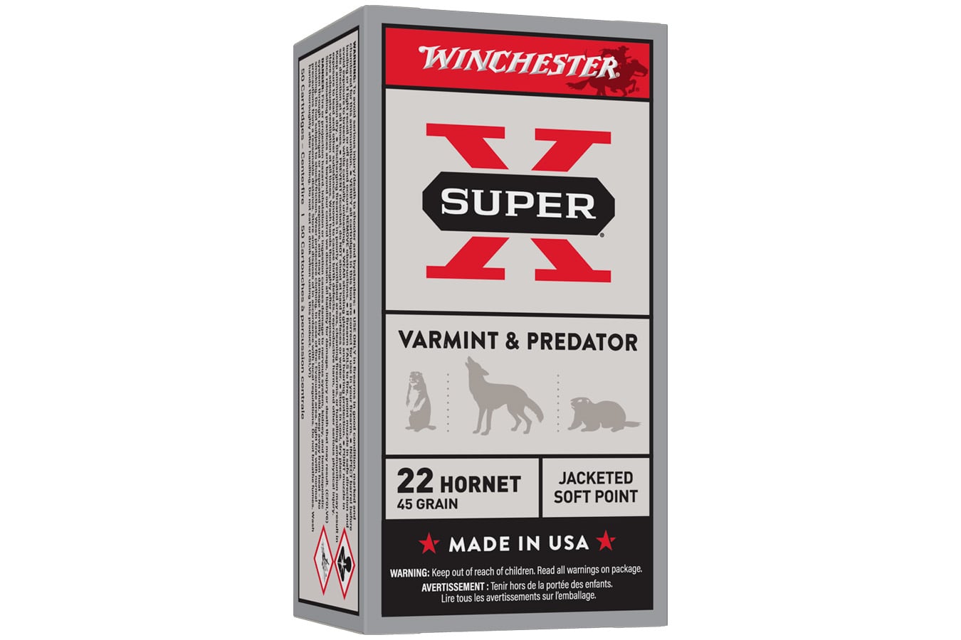 Winchester 22 Hornet 45 gr JSP Super X 50/Box